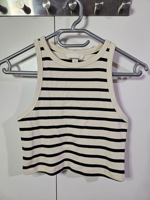 Cropped top striped knit like new, H&M, size S