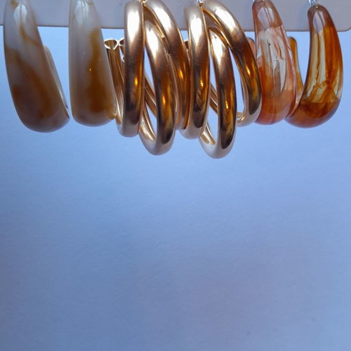 Earring set new from stainless steel and bakelite