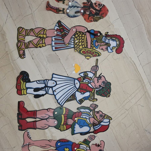 Karagiozis shadow puppet figures, set of 5