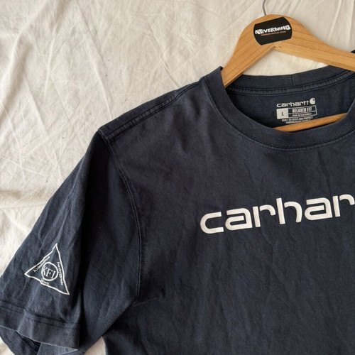 Carhartt vintage men's t-shirt, size L, blue