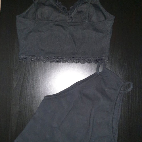 Women's tops new with lace and strass black, size S