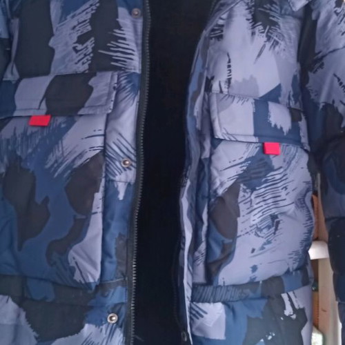 Boy's jacket size 14 like new, colorful with hood