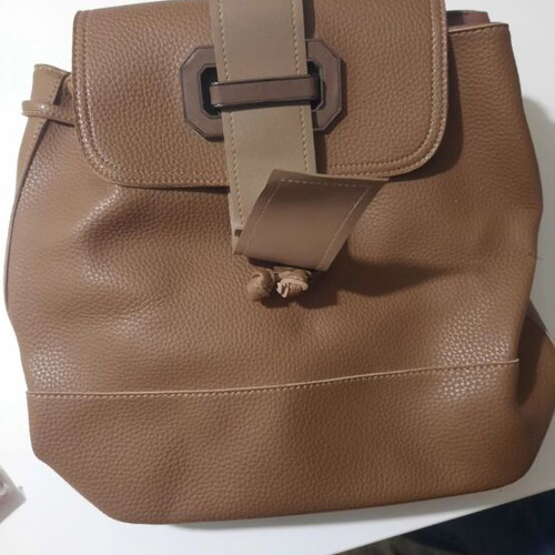 Backpack bag like new, spacious brown and beige