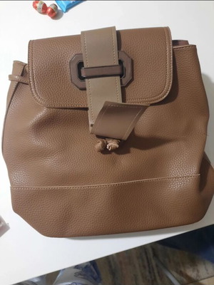 Backpack bag like new, spacious brown and beige