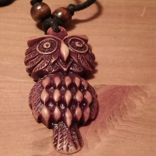 Boho owl necklace used in excellent condition
