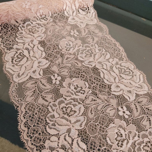 Lace strip 16cm width, 2 meters, like new, gold-pink dusty pink