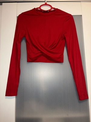 Pink Woman long-sleeve red blouse used, size S