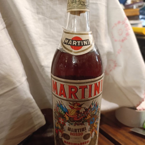 Martini Rosso Vermouth 1969 sealed collectible bottle Greek bottling