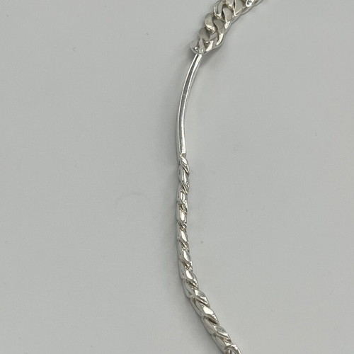 Solid silver identity bracelet 1000 grade with integrated clasp new
