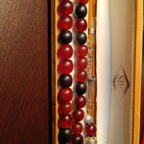 Handmade horn worry beads new with metal ending