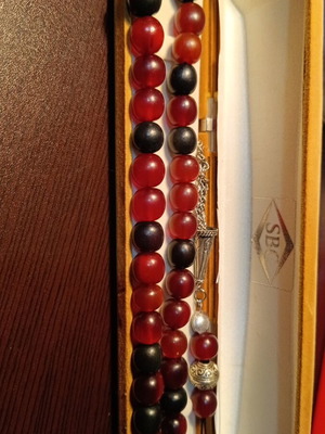 Handmade horn worry beads new with metal ending