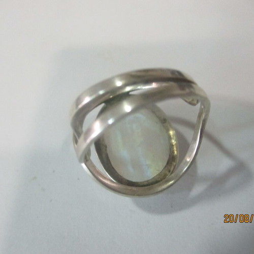 Silver 925 ring with moonstone, vintage adjustable women's ring