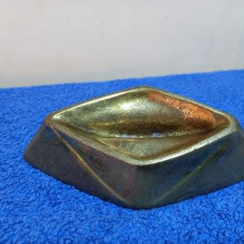 Bronze Paper Boat Sculpture used with green-gold patina