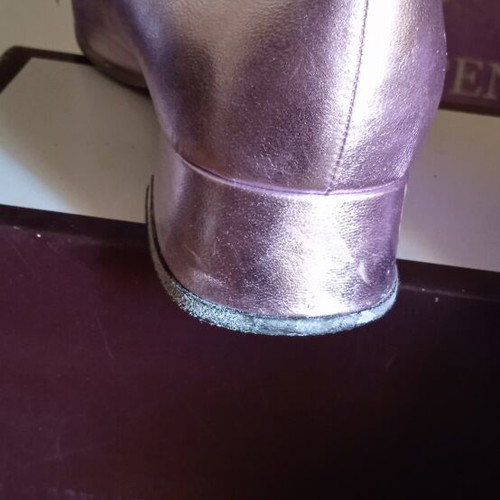 Tessera leather shoes size 37 used, pink metallic with beads