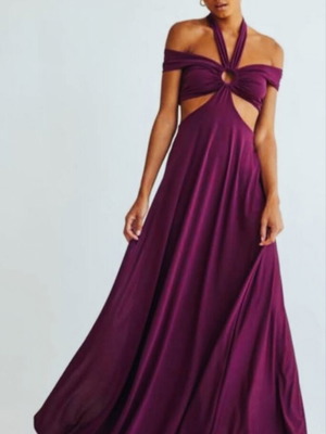Mindyourstyle дълга рокля с изрязвания нова, слива лилава
