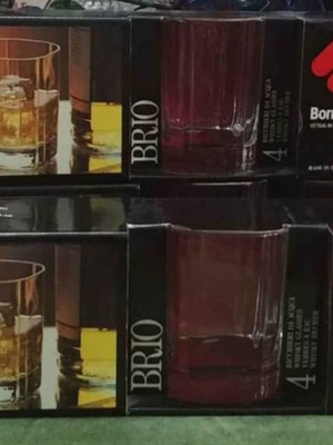 Vintage ποτήρια ουίσκι Bormioli Rocco "Brio" 6 τεμάχια καινούργια, 80'