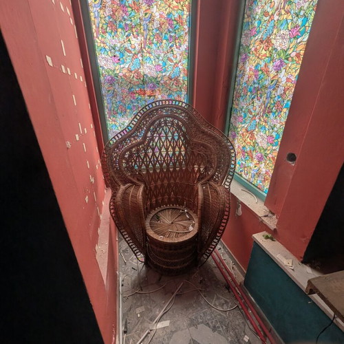 Wicker bamboo armchair used