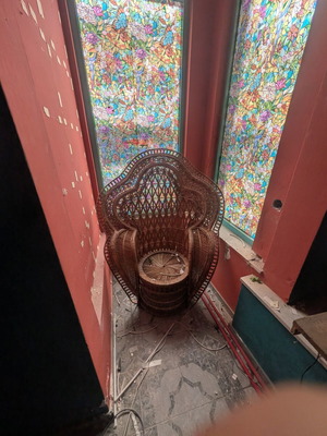 Wicker bamboo armchair used