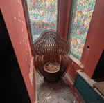 Wicker bamboo armchair used
