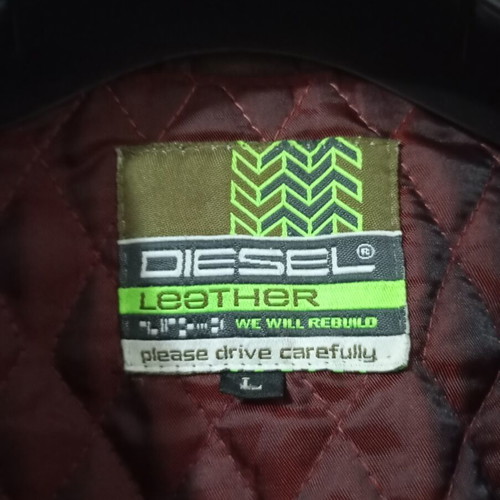 Diesel leather castor men's biker jacket like new, dark brown
