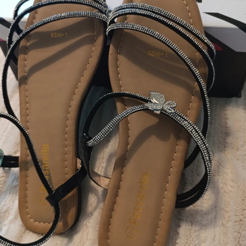 Passarella flat sandals with rhinestones size 40 new