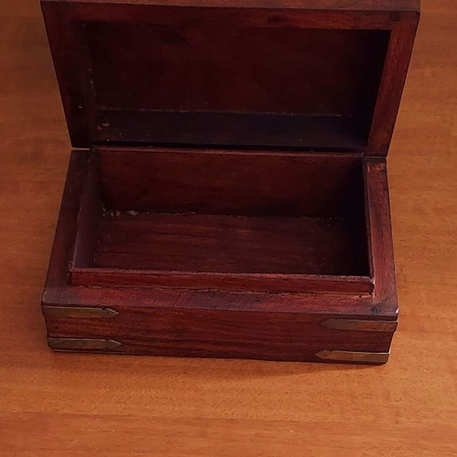 Wooden vintage box used, handmade carved from 1960s