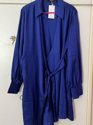 Mango mini blue satin dress new, size XL