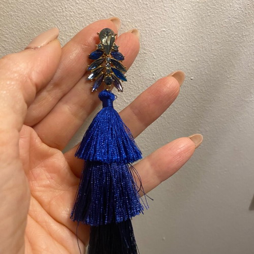 Zara blue tassel earrings like new, unworn