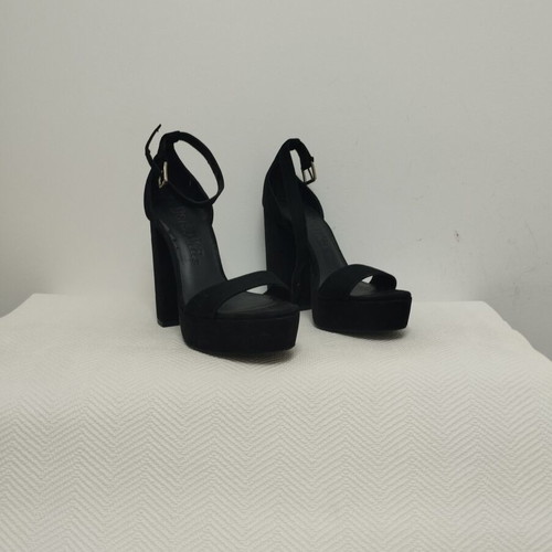 Bershka suede sandals size 38, used, black, 12.5 cm heel