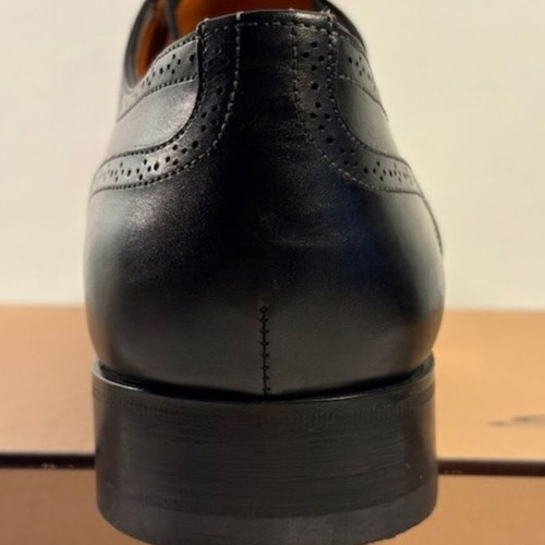 Santoni Fatto a Mano Black Leather Oxford Brogues like new EU 42.5