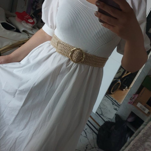 Zara long white dress like new, size S