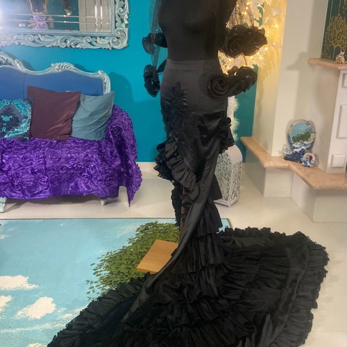 Gothic bride set skirt and veil new, black