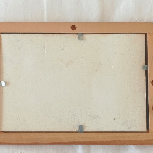 Watercolor painting from Peru in wooden frame, new