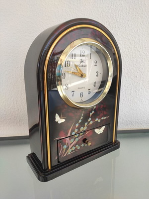 Japanese analog tabletop clock new with drawer