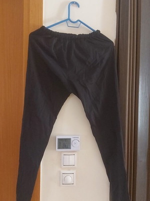 Women's black leggings pants size large cotton elastic waist like new