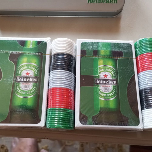 Heineken collectible game set new with metal case
