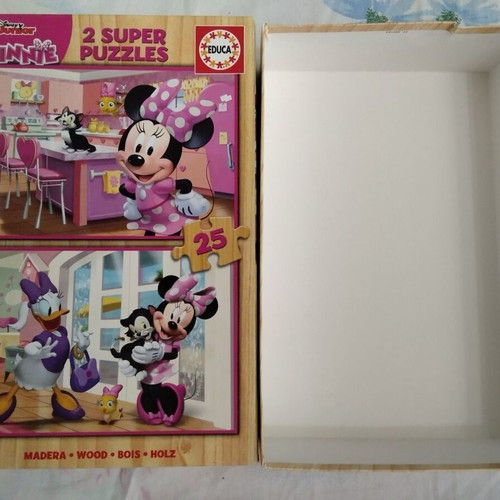 Puzzle Minnie Happy Helpers wooden like new, 2x25 pieces, Educa