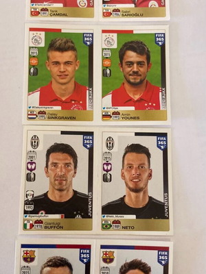Panini FIFA 365 (348,349,552,553,665,666,766,767) In good condition Package Price 3.50 Euros