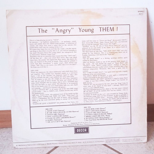 Them The Angry Young Them vinyl record used, rock