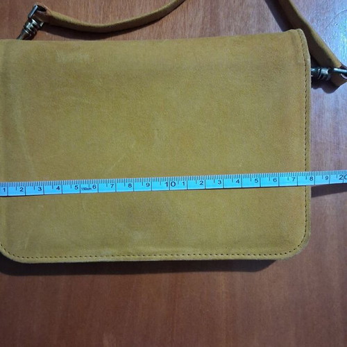 Kalogirou vintage leather shoulder bag, mustard color