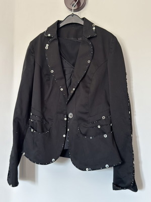 Moschino Jeans blazer and top set like new, black and yellow