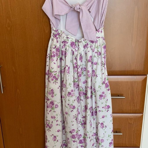 Milkwhite midi dress like new, size M, pink multicolor