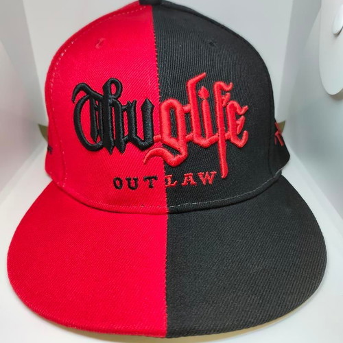 2Pac Thug Life Outlaw Snapback Hat new, red and black