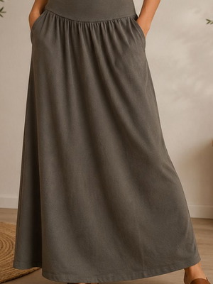 Mindyourstyle μάξι βαμβακερή φούστα με τσέπες σαν καινούργιο, one size
