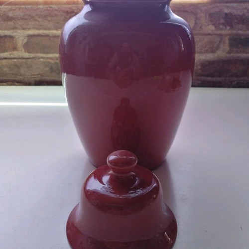 Ceramic sweet jar new 1970 handmade painted from Sifnos