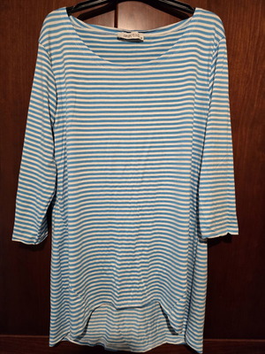 Celestino blouse new, size M, white and blue