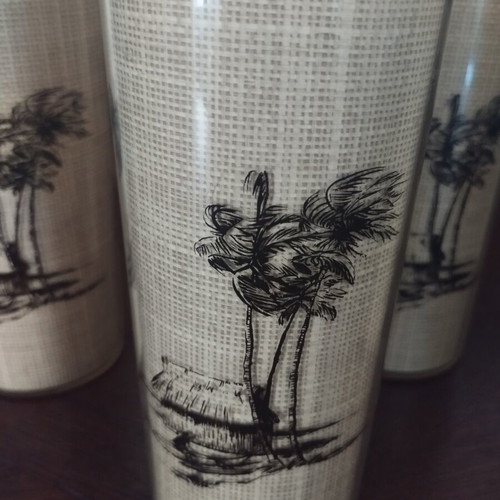 Thermo-Serv Vintage Insulated Tumblers Set of 5 Tahitian Holiday