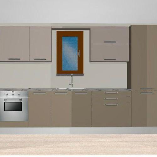 Kitchen cabinets 3.5m with built-in Hoover fridge and Midea dishwasher new
