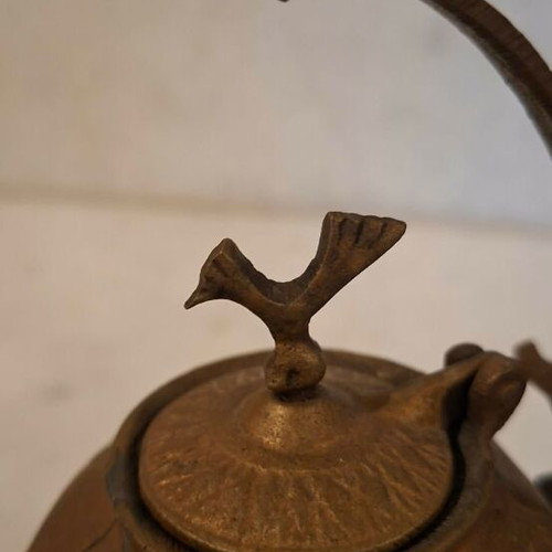 Brass Ottoman Oil Lamp Used with Embossed Patterns