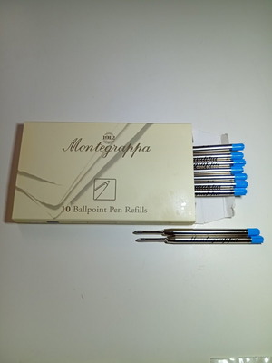 Ανταλλακτικά στυλό Montegrappa Ballpoint πακέτο 10 μπλε, καινούργια